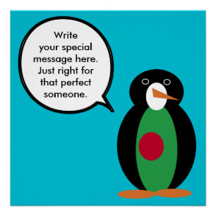 Bangladesch Sprechende Ms Penguin Personalisiert Poster