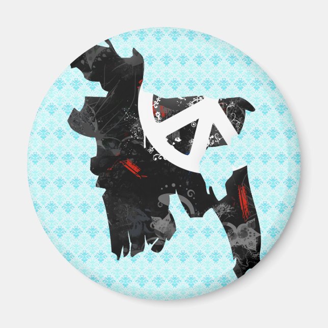 Bangladesch Trendy Peace Sign mit Landkarte von Ba Magnet (Vorne)