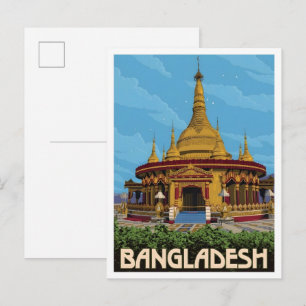 Bangladesch Vintage-Kunst-Reise Postkarte