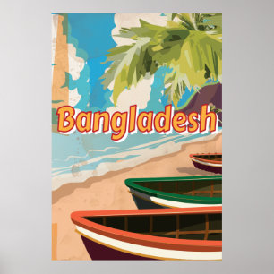 Bangladesch Vintage-Urlaubsposter Poster