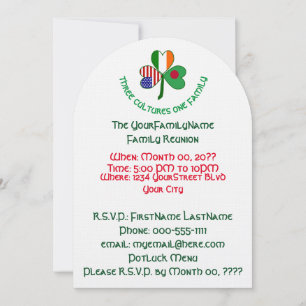 Bangladeschisch-irische USA-Shamrock-Familientreff Einladung
