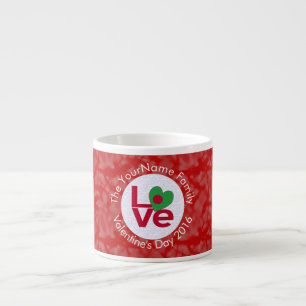Bangladeschische Flagge Herz LIEBE Rot Personalisi Espressotasse