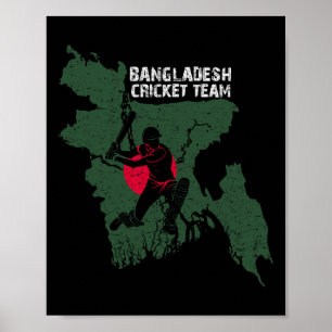 Bangladeschischer Cricket-Spieler Flagge Jersey Ba Poster