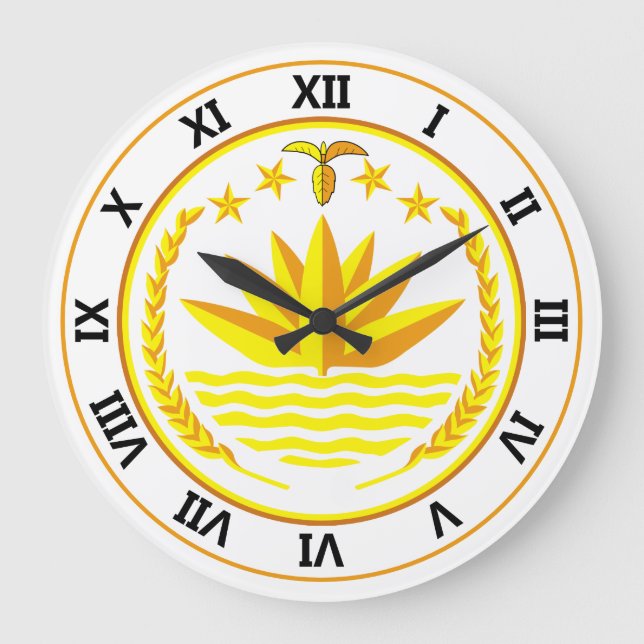Bangladesemblem Große Wanduhr (Vorderseite)