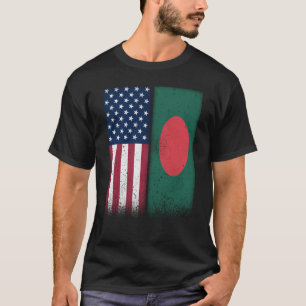 Bangladesh Bangladesch American Flags Proud USA T-Shirt