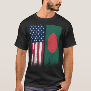 Bangladesh Bangladesch American Flags Proud USA T-Shirt
