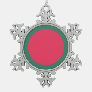 Bangladesh Flag Emblem Schneeflocken Zinn-Ornament