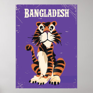 Bangladesh Vintage Reiseplakat Cartoon Poster