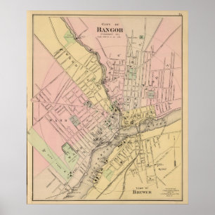Bangor, Brauer, Maine Poster