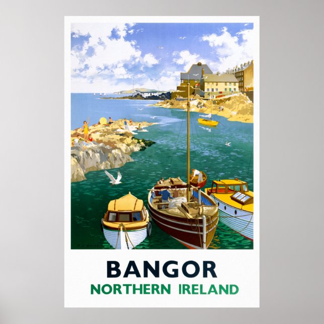 Bangor Ireland Vintage Travel Poster wiederhergest (Vorne)