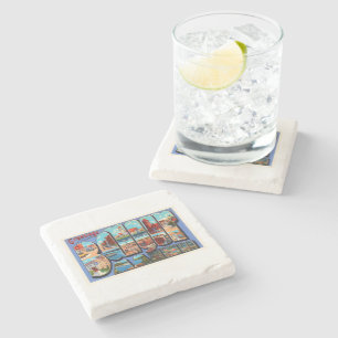 Bangor Maine ICH alte Vintage Reise-Andenken Steinuntersetzer