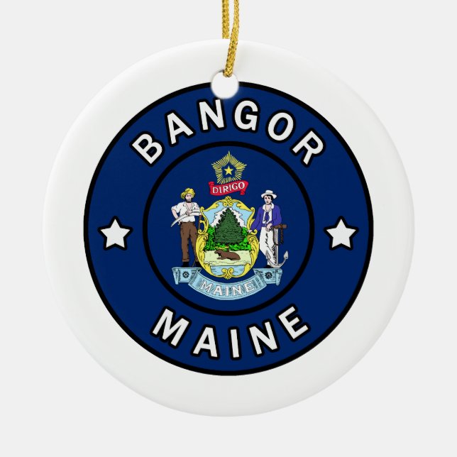 Bangor Maine Keramik Ornament (Vorne)