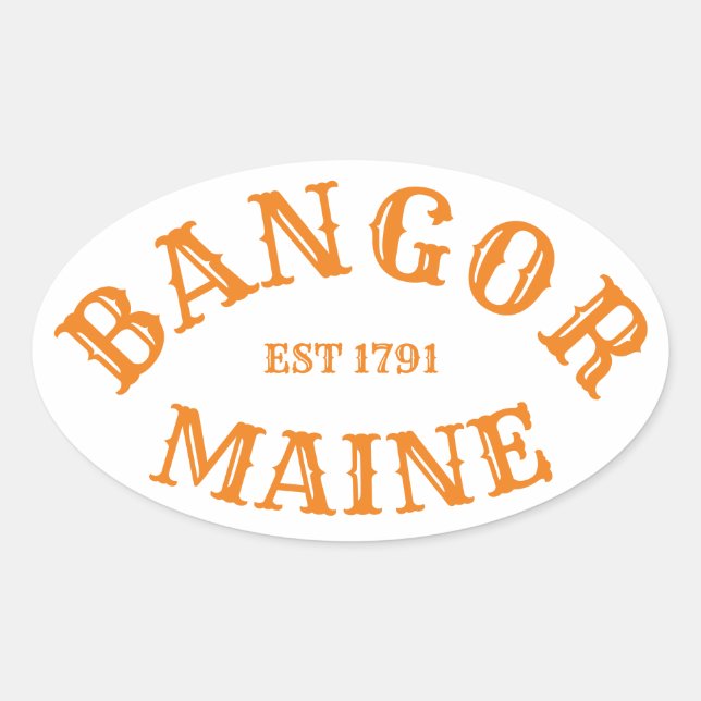 Bangor, Maine Oval Aufkleber (Vorderseite)