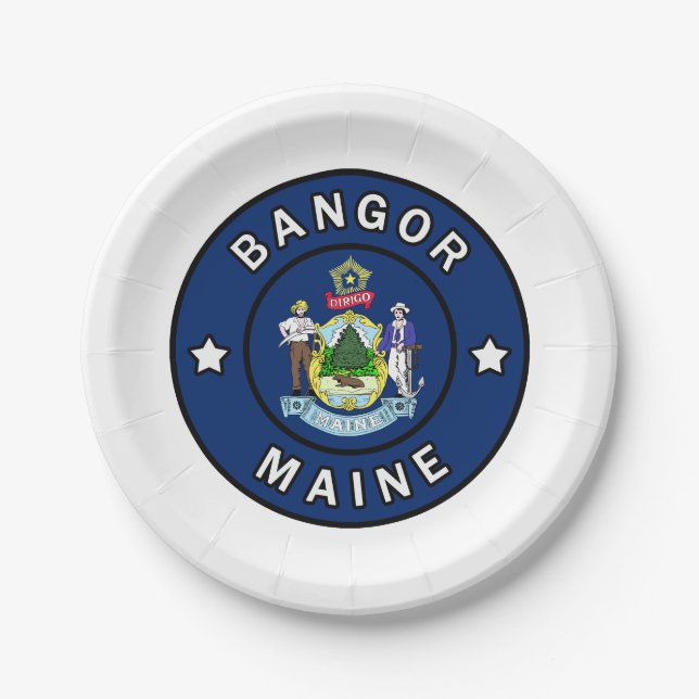 Bangor Maine Pappteller (Vorderseite)