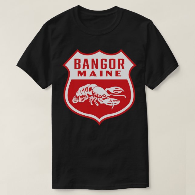 Bangor Maine Retro Shield White T-Shirt (Design vorne)