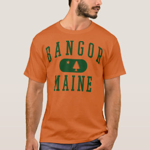 Bangor Maine Retro Varsity Green Pine Tree T-Shirt