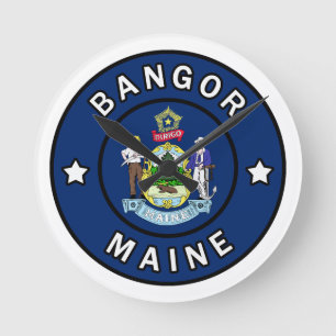 Bangor Maine Runde Wanduhr