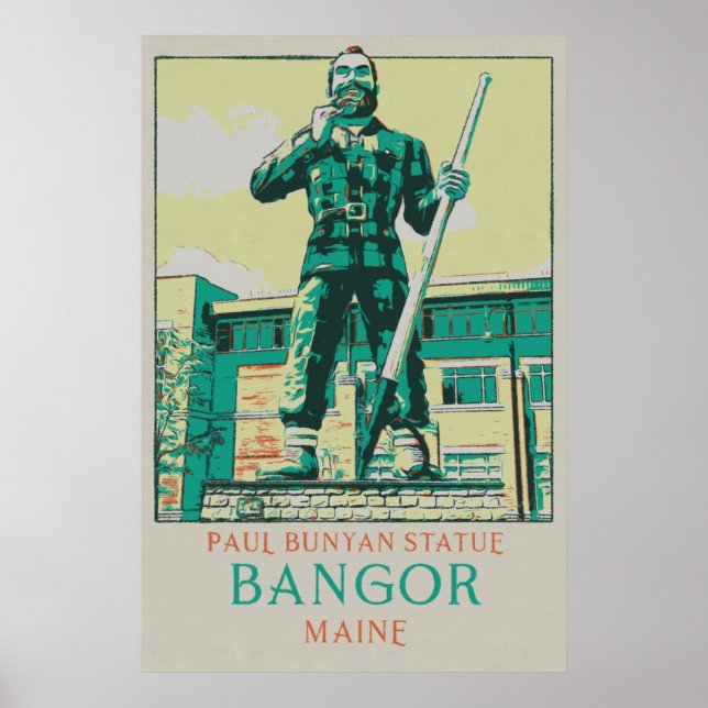 Bangor Maine USA, Paul Bunyan Statue Poster (Vorne)