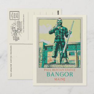 Bangor Maine USA, Paul Bunyan Statue Postkarte