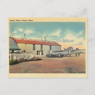 Bangor, Maine, Vintager Flughafen und Flugzeug Postkarte