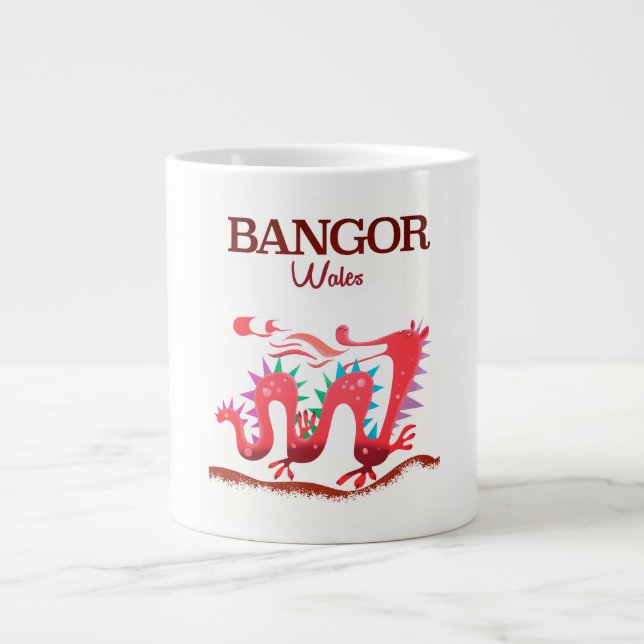 Bangor Wales Dragon Poster Jumbo-Tasse (Vorderseite)