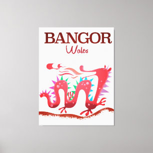 Bangor Wales Dragon Poster Leinwanddruck