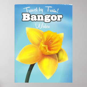 Bangor, Wales Vintage-Daffodil-Reiseposter Poster