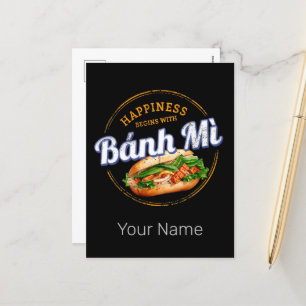 Banh Mi Street Food Baguette Vintag Vietnam Retro Feiertagspostkarte