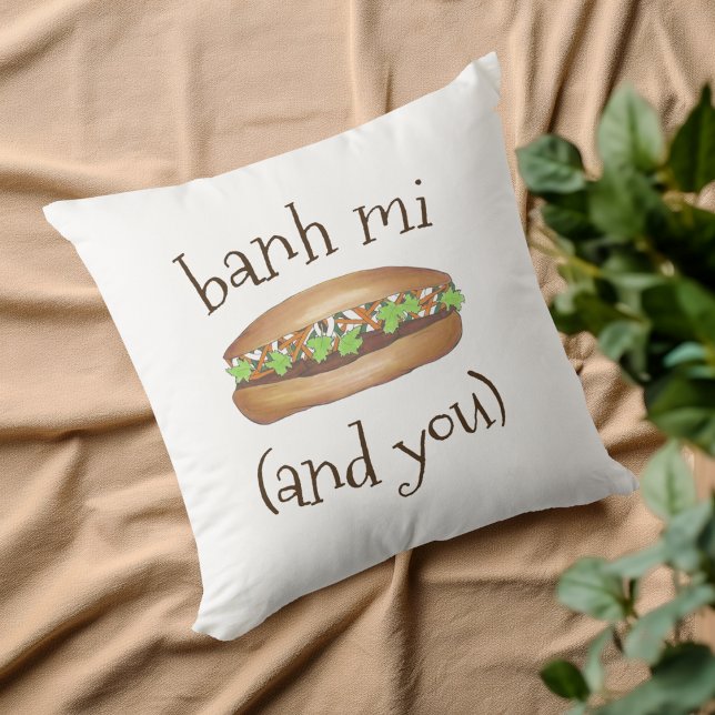 Banh Mi (und Sie) Vietnamesischer Food Feinschmeck Kissen (Banh Mi Pillow)