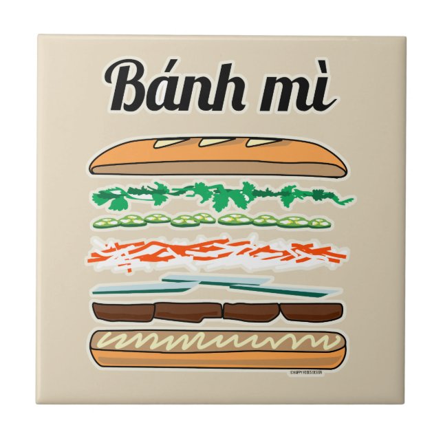 Banh Mi Vietnamese Sandwich französisches Brot Bag Fliese (Vorderseite)