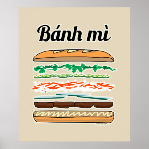 Banh Mi Vietnamese Sandwich französisches Brot Bag Poster