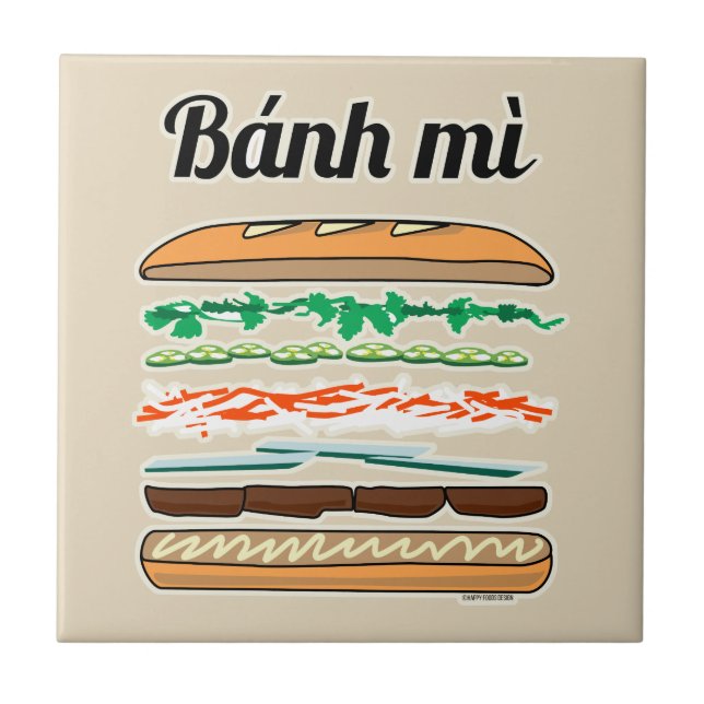 Banh MI vietnamesisches Stangenbrot des Fliese (Vorderseite)
