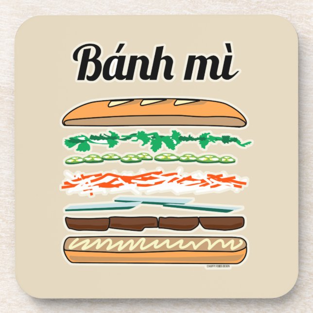 Banh MI vietnamesisches Stangenbrot des Getränkeuntersetzer (Vorderseite)