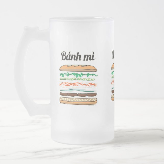 Banh MI vietnamesisches Stangenbrot des Mattglas Bierglas (Links)