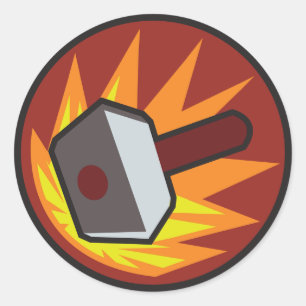 Banhammer Runder Aufkleber