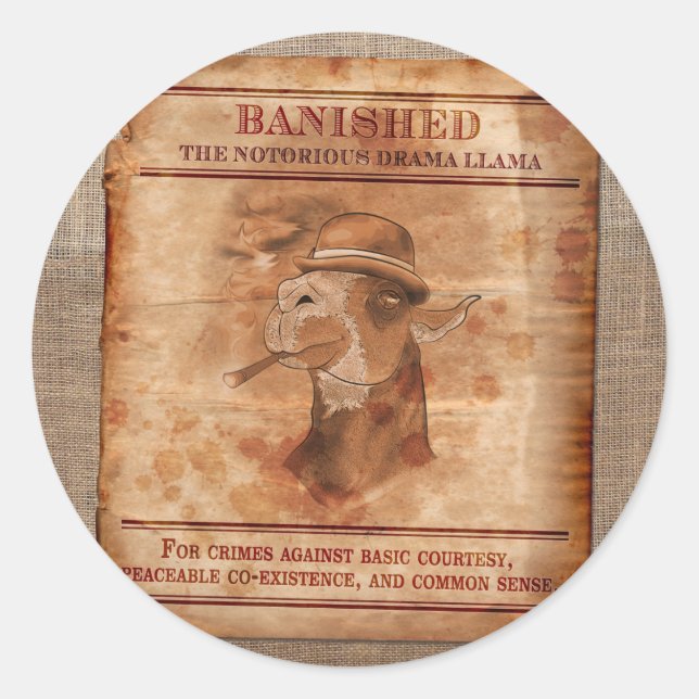 Banish Drama Llamas - 3" Stickers (Vorderseite)