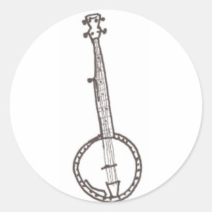 Banjo-Aufkleber Runder Aufkleber