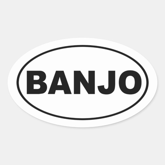 Banjo Autoaufkleber Ovaler Aufkleber (Vorderseite)