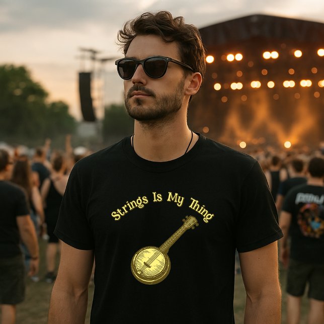 Banjo Bluegrass Folk Music Strings T-Shirt (Von Creator hochgeladen)