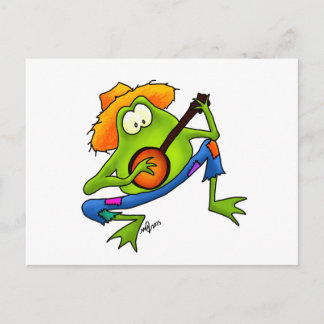Banjo Bluegrass Frog Postkarte