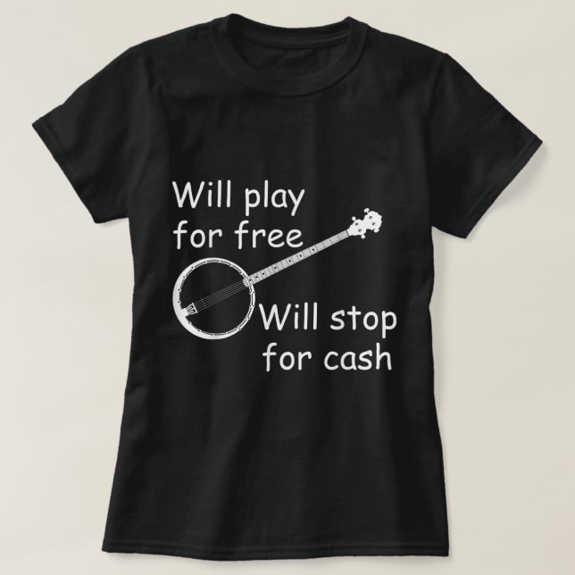 Banjo Bluegrass Spieler Funny Play (kostenlos) T-Shirt (Design vorne)