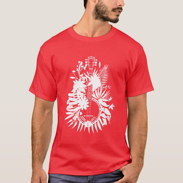 Banjo Cartoon Stil Junge T-Shirt (Vorderseite)