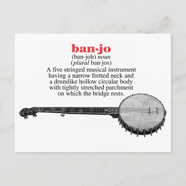 Banjo-Definitions-Postkarte Postkarte (Vorderseite)
