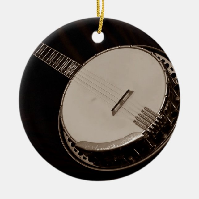 BANJO ENTHUISIAST - CHRISTMAS-ORNATION KERAMIK ORNAMENT (Vorne)
