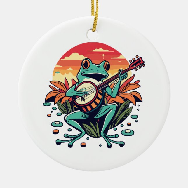 Banjo Frog Keramik Ornament (Vorne)
