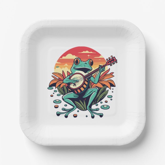 Banjo Frog Pappteller (Vorderseite)