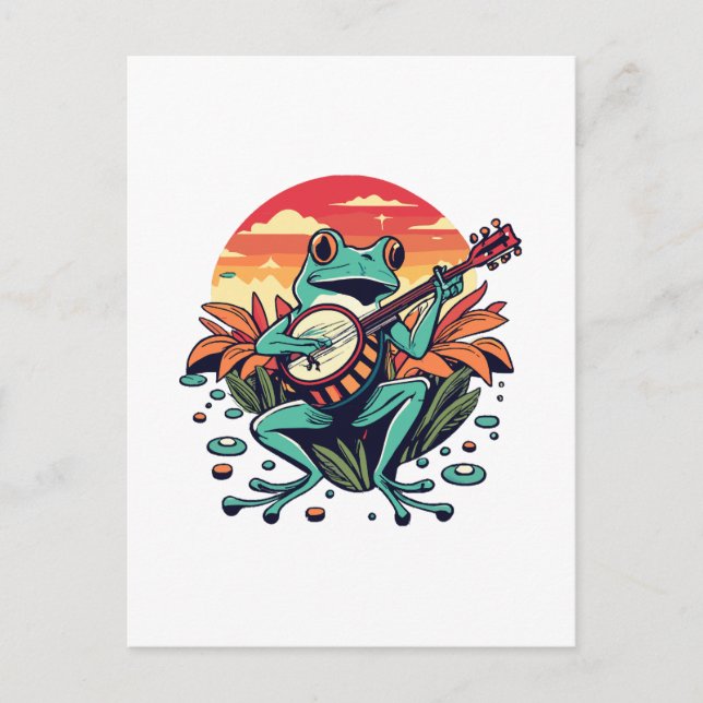Banjo Frog Postkarte (Vorderseite)
