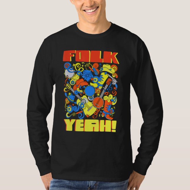 Banjo Guitar Player Folk Yeah T-Shirt (Vorderseite)