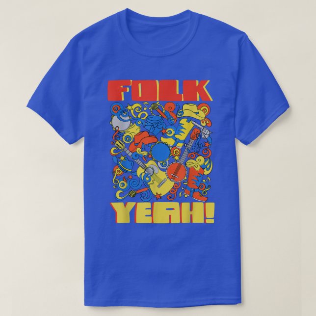 Banjo Guitar Player Folk Yeah  T-Shirt (Design vorne)