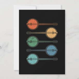 Banjo Instrument Country Music Acoustic Blue Gift Einladung